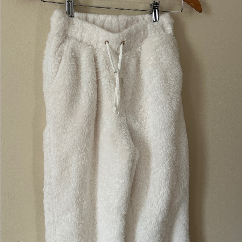 No Boundaries Plush White Joggers